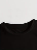 Leopard Print Cherry Pattern Casual Vintage T-Shirt, Short-Sleeve Round-Neck Top, Suitable for Autumn, Summer, And Spring, Women'S Clothing, Autumn Short-Sleeve Top, Everyday Wear - Black
