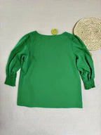 2503 Women's Casual Minimalist Solid Color Shirt Top - Green