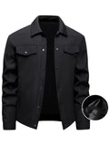 Men's Fashionable Casual Versatile Jacket, Outdoor Sports Lapel Outerwear - Black 2512