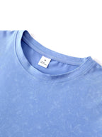 Men's Round-neck Graphic Print Short-sleeve T-shirt, Suitable for Summer Casual Sports - Royal Blue