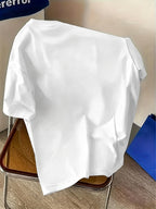 Summer Fashion Trend Top, Short-sleeve T-shirt - White