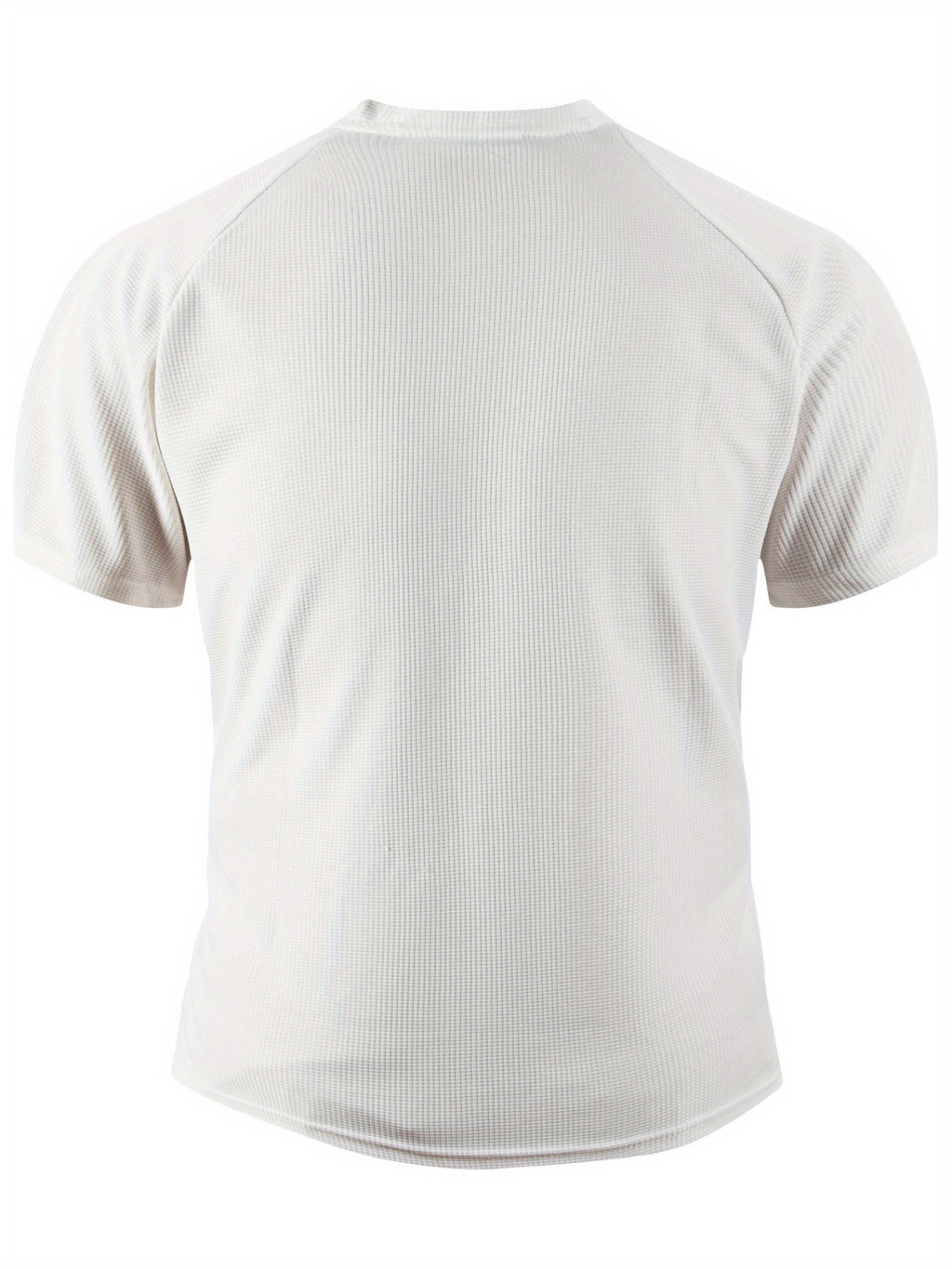 Men'S Fashion Men'S Tops Spring Summer Outdoor Casual Waffle Short Sleeve Men'S Henley Shirt - White
