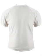Men'S Fashion Men'S Tops Spring Summer Outdoor Casual Waffle Short Sleeve Men'S Henley Shirt - White