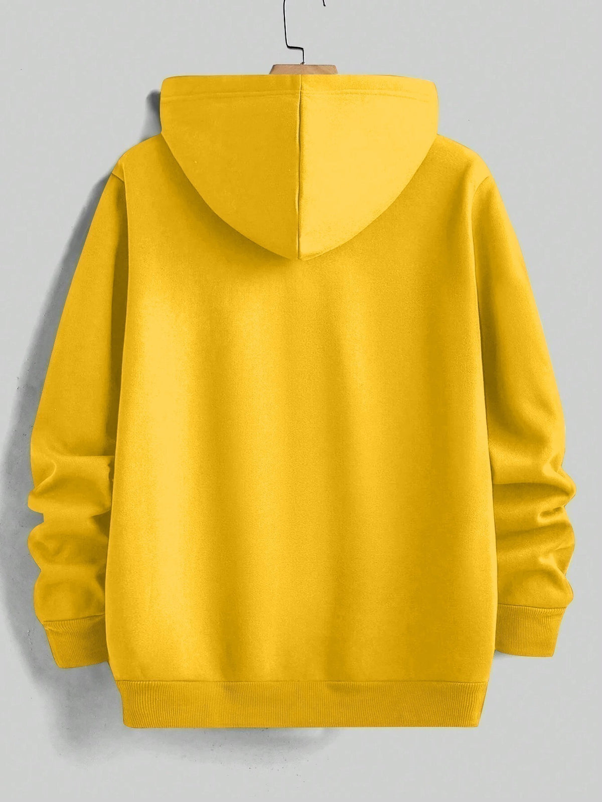 Men'S Yellow Hoodie with "And We'll Love You" Print - Cozy Fleece-Lined Pullover with Kangaroo Pocket, Casual Drawstring Hooded Sweatshirt for Spring & Fall, Comfortable Clothing | Relaxed Fit Hoodie | Fleece Lined Hoodie - Yellow