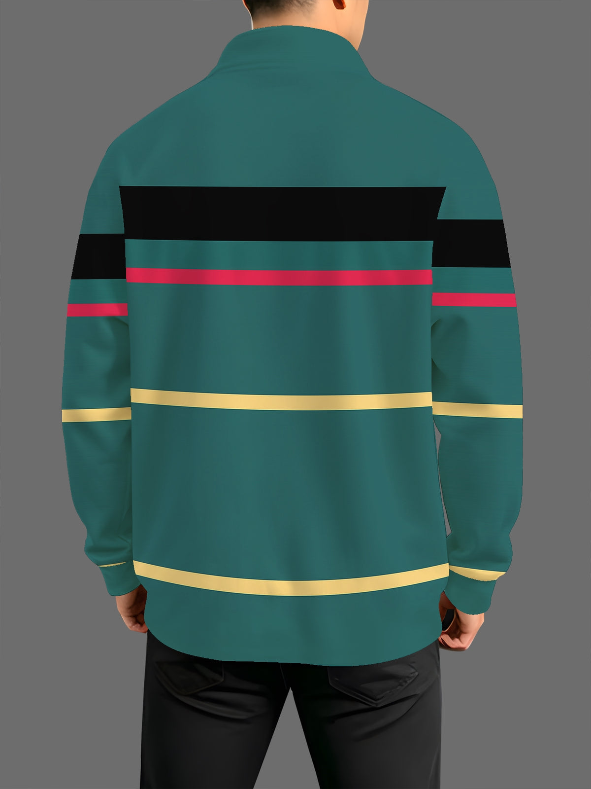 Autumn Winter New Men'S Half-Zip Sweatshirt, Casual Print, Fashionable Trendy Long-Sleeve Men'S Half-Zip Sweatshirt - Mixed colors