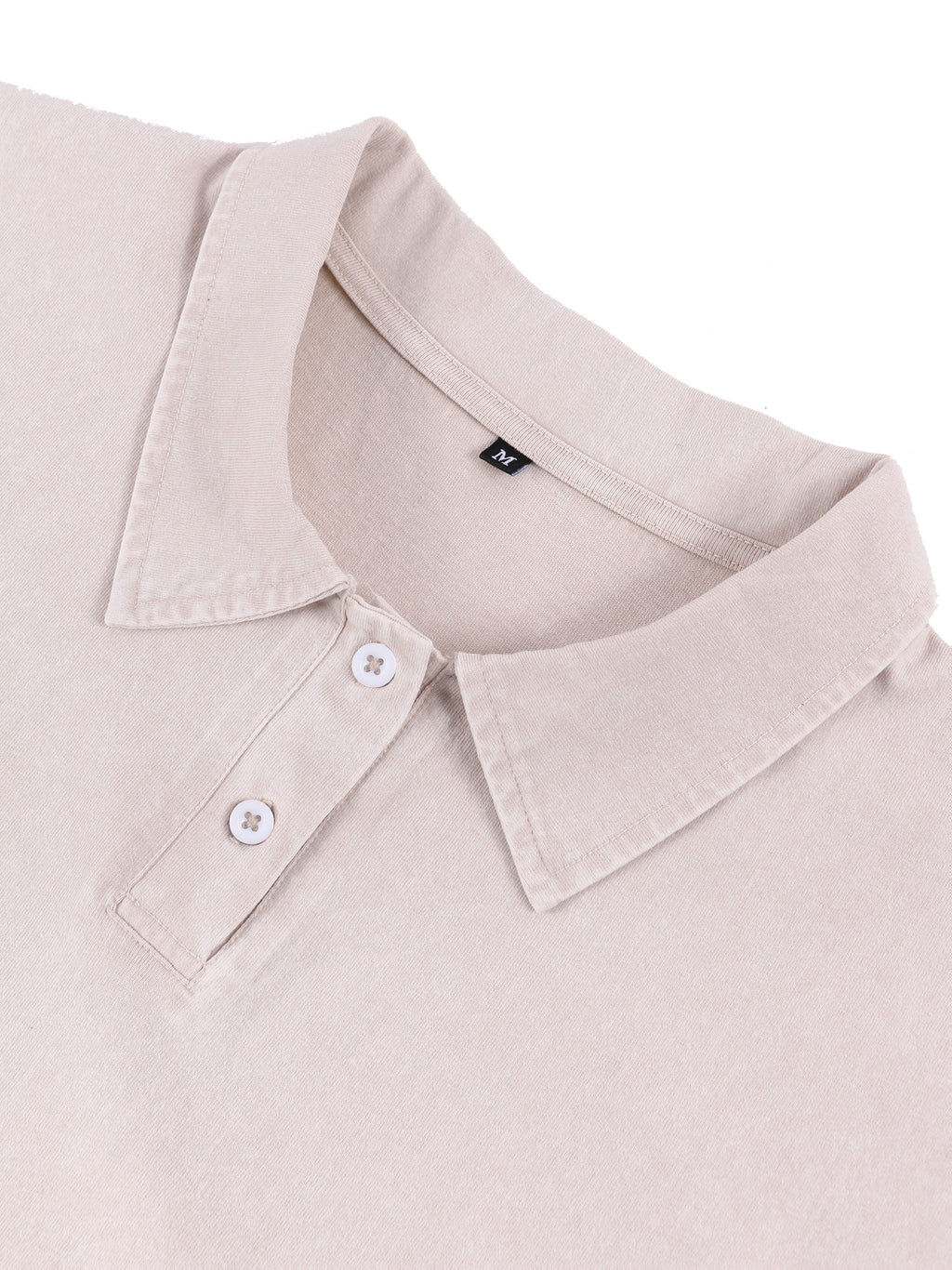 240G Heavyweight Combed Pure Men'S POLO Shirt Easy Retro Washed Loose Lapel Short Sleeve Skin-Friendly Temperament Autumn Summer Daily Commute Casual Top - Apricot