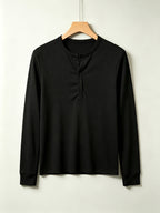 2pcs Men's Long Sleeve Vertical Rib Knit Henley Shirt, Slim Fit with Waist Taper to Highlight a Masculine Silhouette, Breathable and Skin-Friendly, Not Stuffy, High-Stretch Vertical Ribbed 7-Button Placket Versatile Top, Suitable for Daily Casual - black + army green