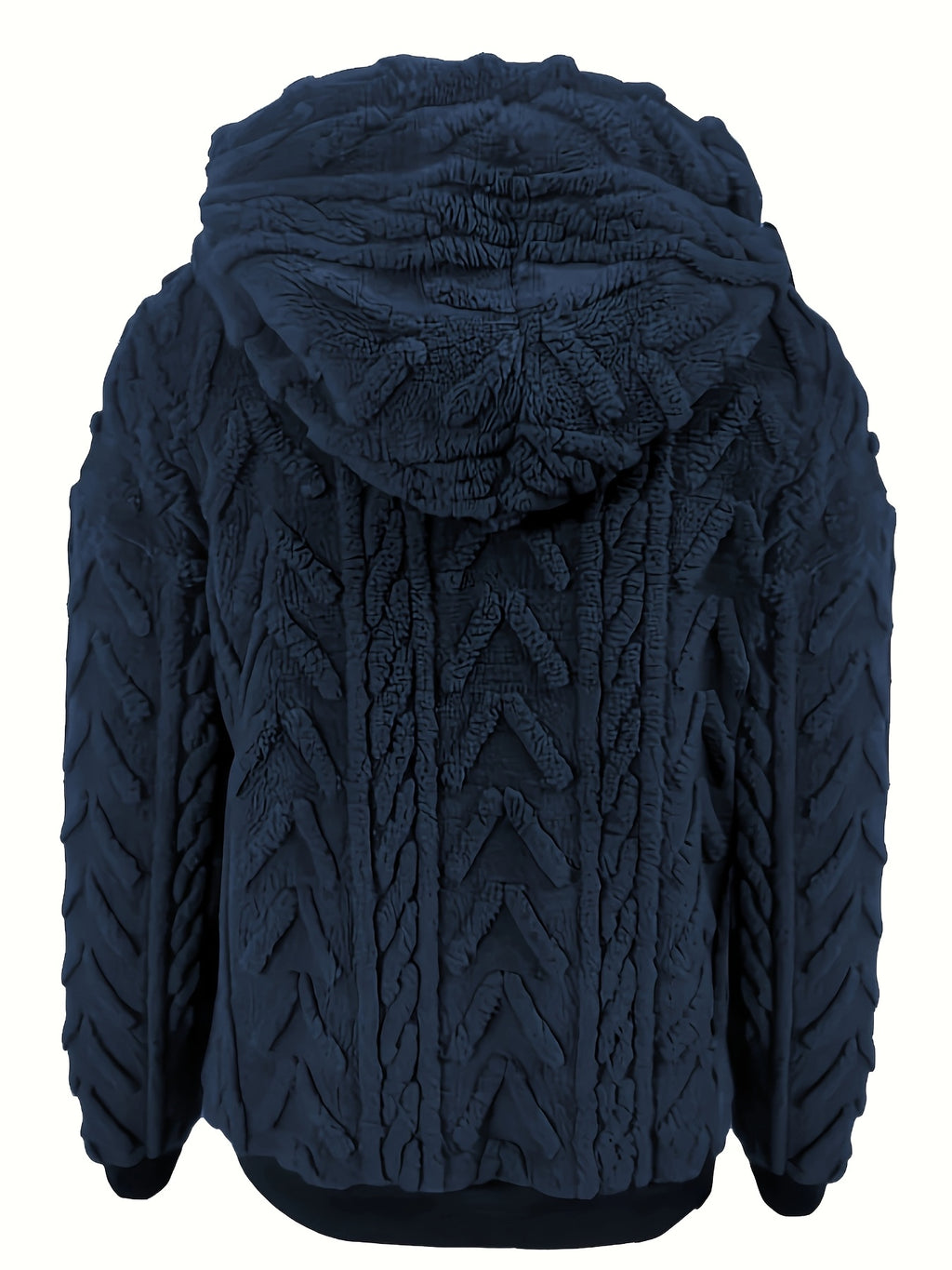 2025 Autumn And Winter Women'S New Fleece-Lined Comfortable Casual Solid Color Hoodie - Light Blue
