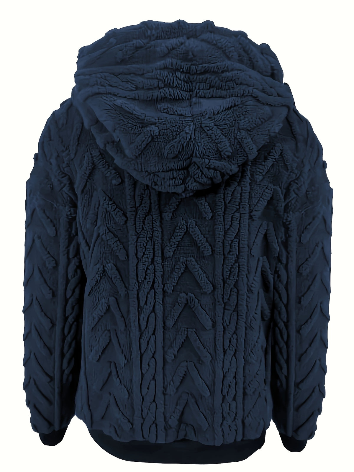 2025 Autumn And Winter Women'S New Fleece-Lined Comfortable Casual Solid Color Hoodie - Light Blue