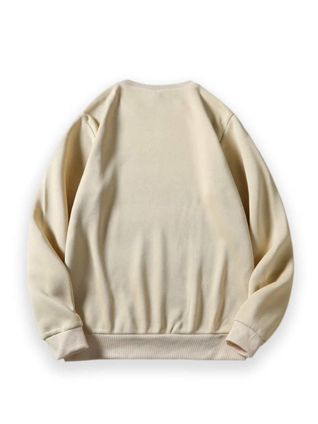 Men'S Round Neck Sweatshirt, Casual Versatile Autumn Winter Clothing, Mickey Mouse Cartoon Character Classic Pose Happy Expression Print Fashion Easy Long Sleeve Top, Design Men'S Casual Sweatshirt, Suitable for Daily Wear, Casual Athletic Wear - Apricot