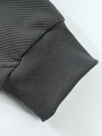 Men'S Jacquard 3D Letter Hooded Sweatshirt Solid Texture Oversized Drop Shoulder Pullover Casual Street Style Drawstring Kangaroo Pocket Daily Top - Dark Gray