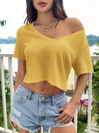 Women'S Lightweight Breathable T-Shirt - Soft Stretchy Everyday Tee with Round Neck, Non-See-Through Fabric for Casual & Formal Outfits - All-Season Everyday Top for, Versatile Clothing, Classic Design, Comfortable Fit, Short Sleeve Top, Office Wear - Bright Yellow