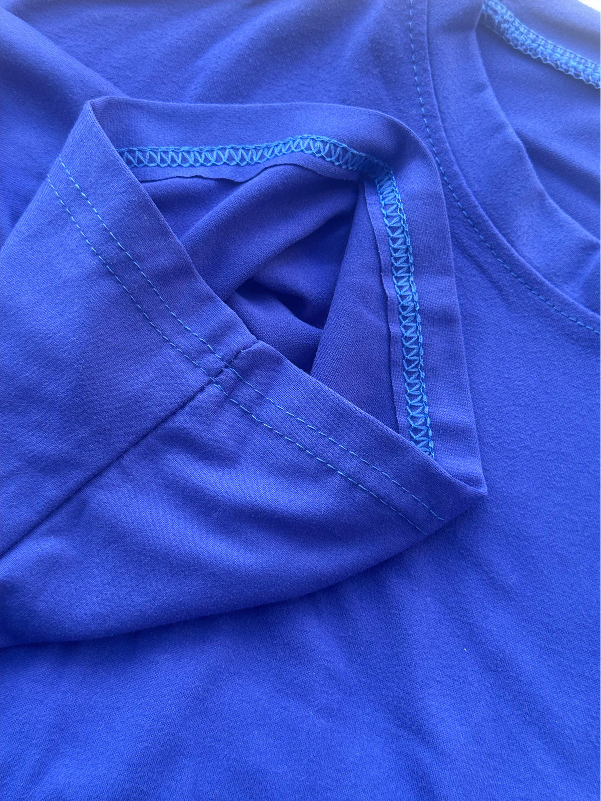 2G1005 M-2XL T Shirt Women Crop Top Clothes Women Fashion T-shirt Casual T-shirt Korean Style Internet Oversize Celebrity Round Neck Large T Shirt Ladies Versatile Basic Essentials Leisure Men And Women - Blue