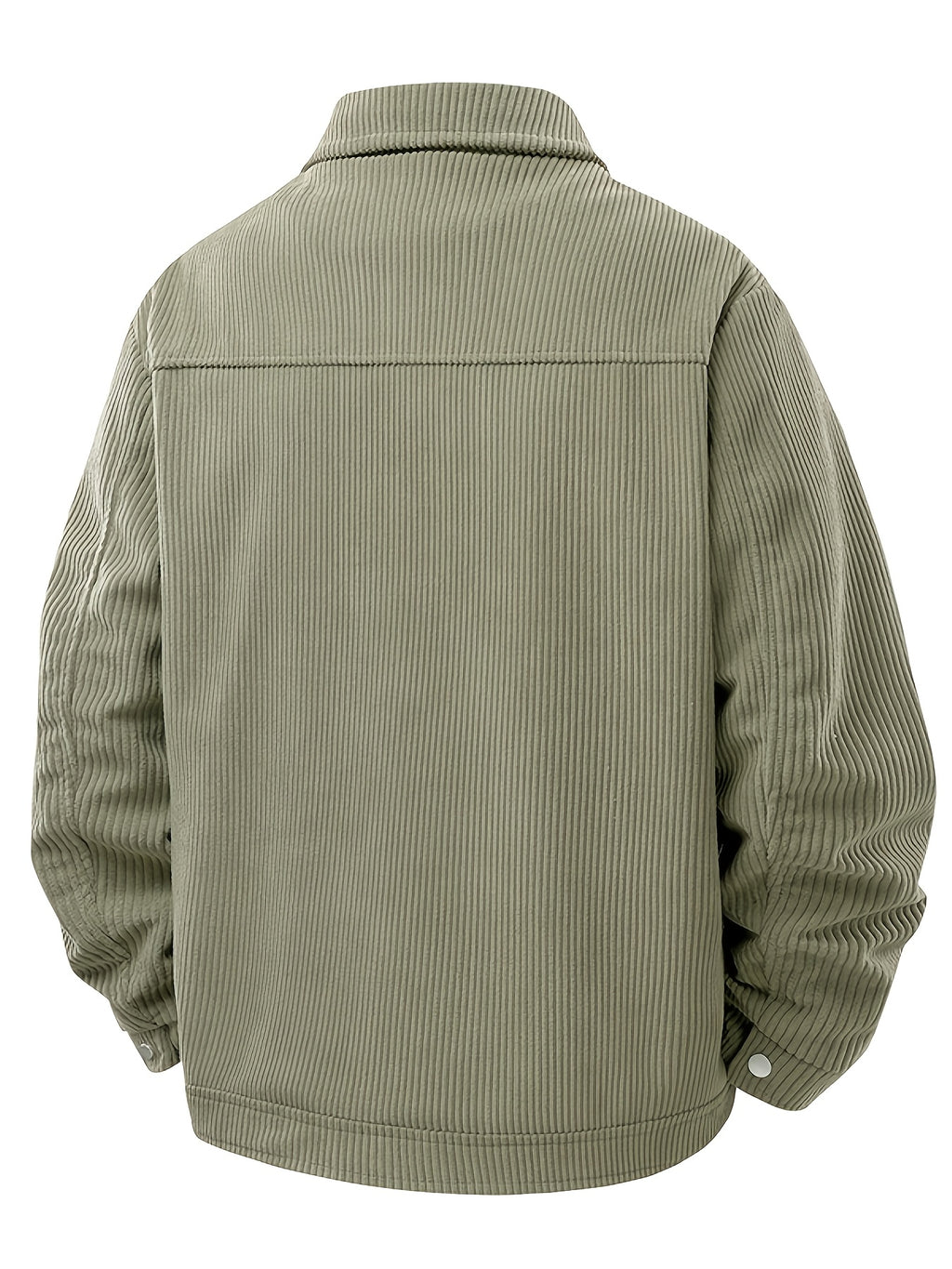 Corduroy Spring/Autumn Men's Outerwear, Business Style Casual Men's Single Jacket, Loose Lapel Jacket Coat - Army Green