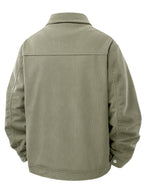 Corduroy Spring/Autumn Men's Outerwear, Business Style Casual Men's Single Jacket, Loose Lapel Jacket Coat - Army Green