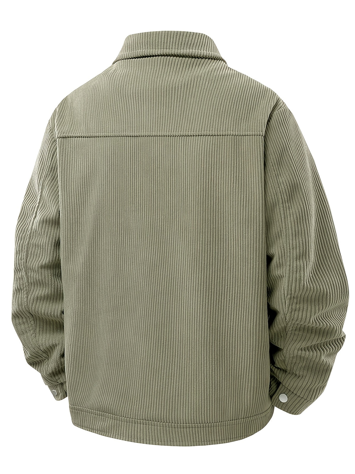 Corduroy Spring/Autumn Men's Outerwear, Business Style Casual Men's Single Jacket, Loose Lapel Jacket Coat - Army Green