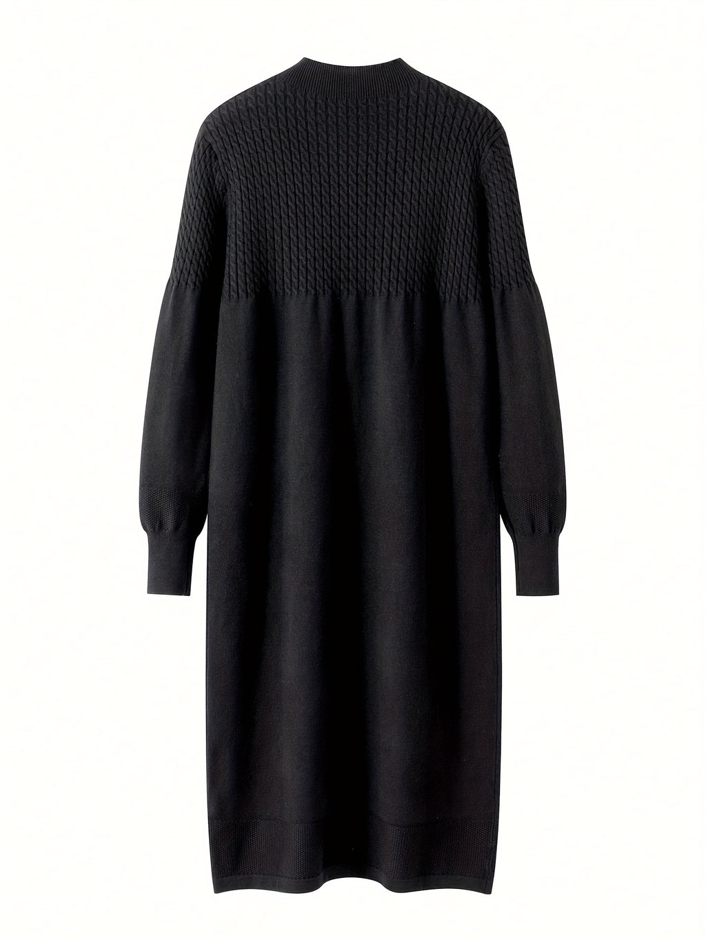 Autumn Winter Fashion Women Sweater Dress Casual Long Sleeves Dresses - Black