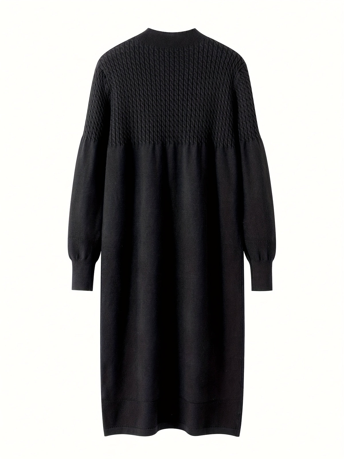 Autumn Winter Fashion Women Sweater Dress Casual Long Sleeves Dresses - Black
