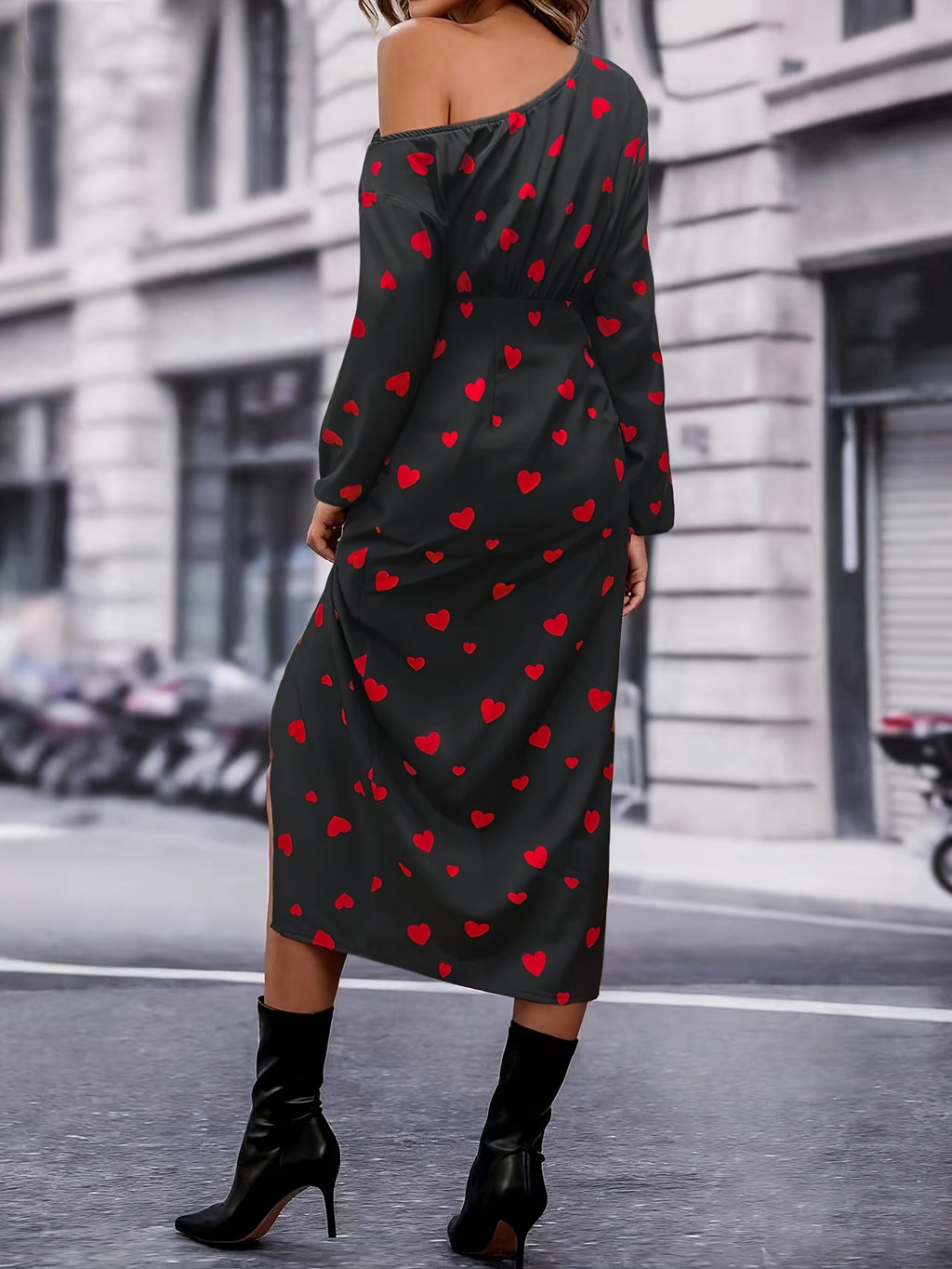 Women'S Valentine'S Day Dress, Elegant Solid Color Waist Cinched Dress, Wedding Dress, Valentine'S Day Dress - Black