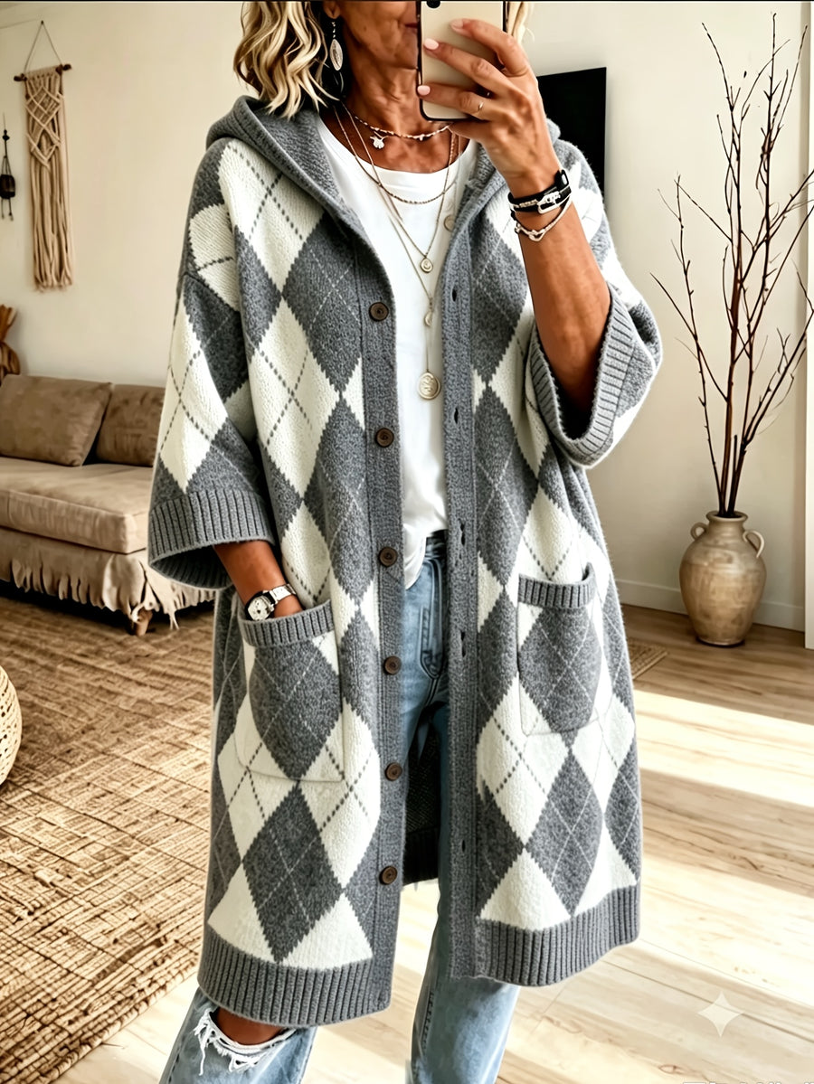 Plus Size - Women'S Elegant Casual Cute Lapel Spring Autumn Winter Soft Warm Gentle Sweater Long Sleeve Jacket Knitwear Jacket Comfortable Soft Warm Beautiful Knitwear - Dark Gray