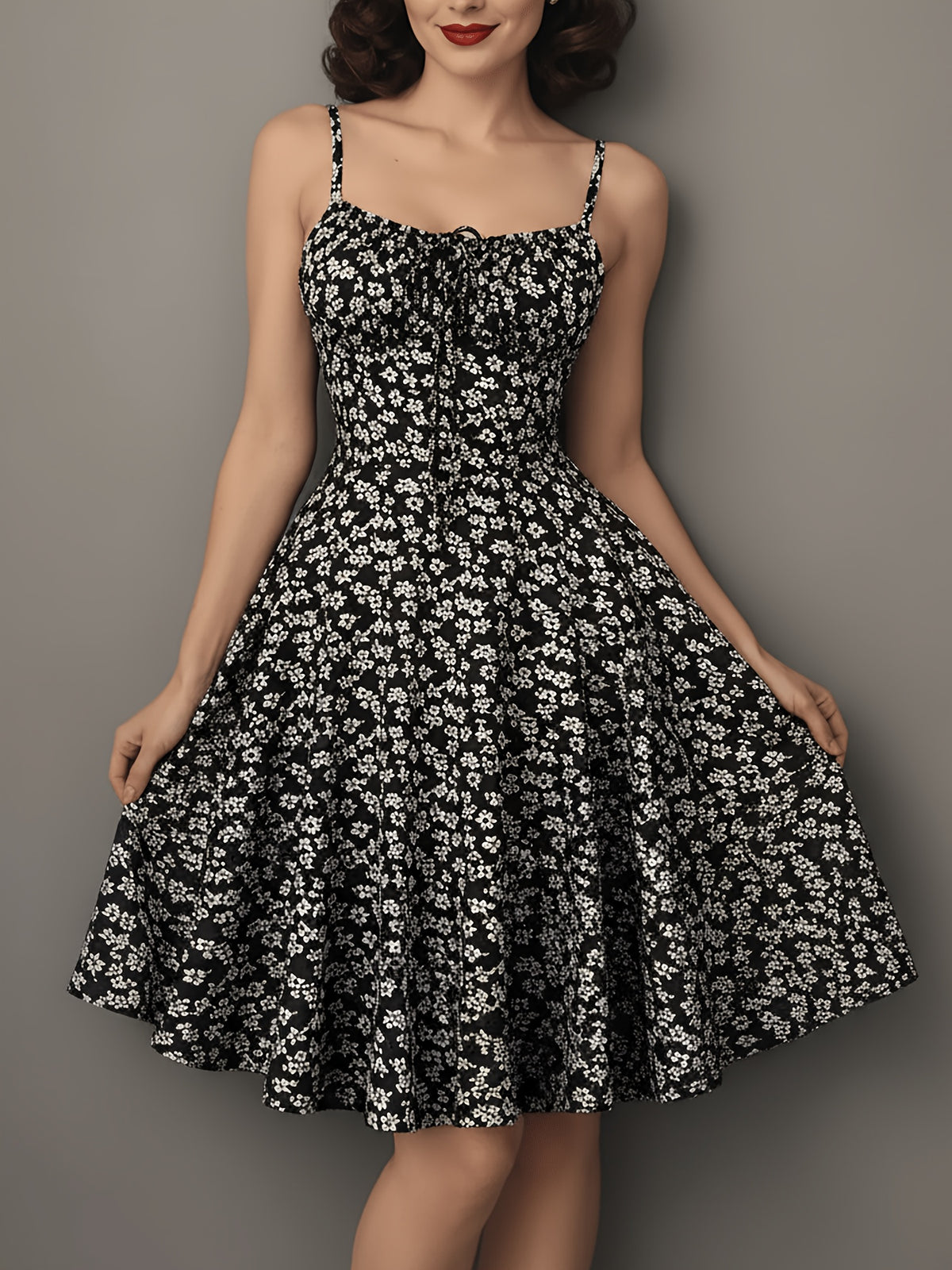 Summer Elegant Party Casual Vacation Small Floral Print Dress - Mixed colors