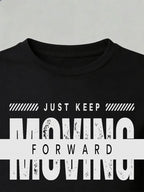 Summer New European and American Style Women S Print Loose Fit Casual Short Sleeve T Shirt Top - Black
