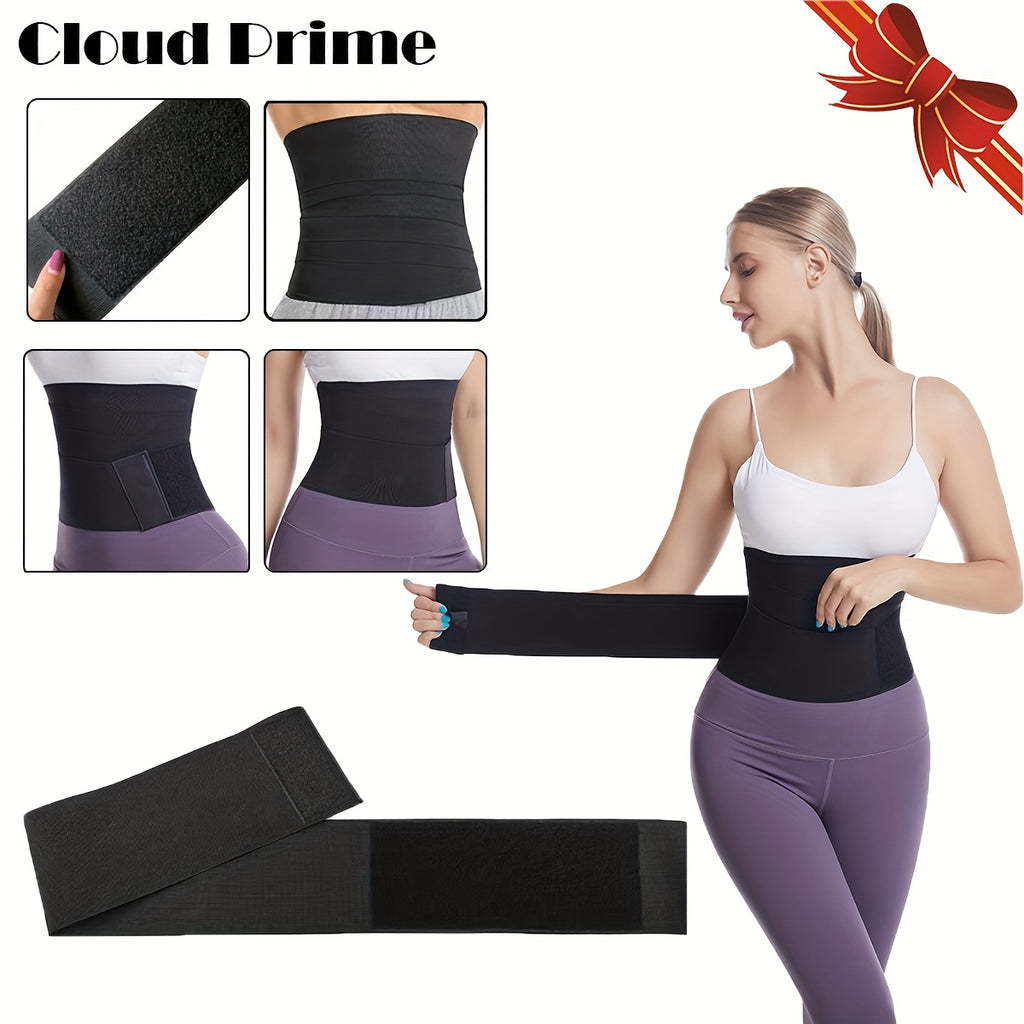 1pc Cloud Prime Women's Adjustable Waist Trainer Belt - 3/4/5m Length Tummy Control Corset with Buckle Closure, Compression for Posture &, & Workout Body Shaper (Black/ Purple)