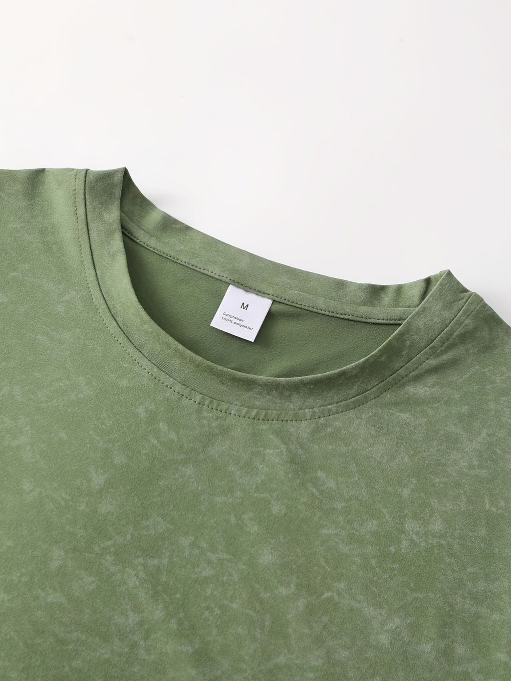 Men's Round-neck Graphic Print Short-sleeve T-shirt, Suitable for Summer Casual Sports - Army Green
