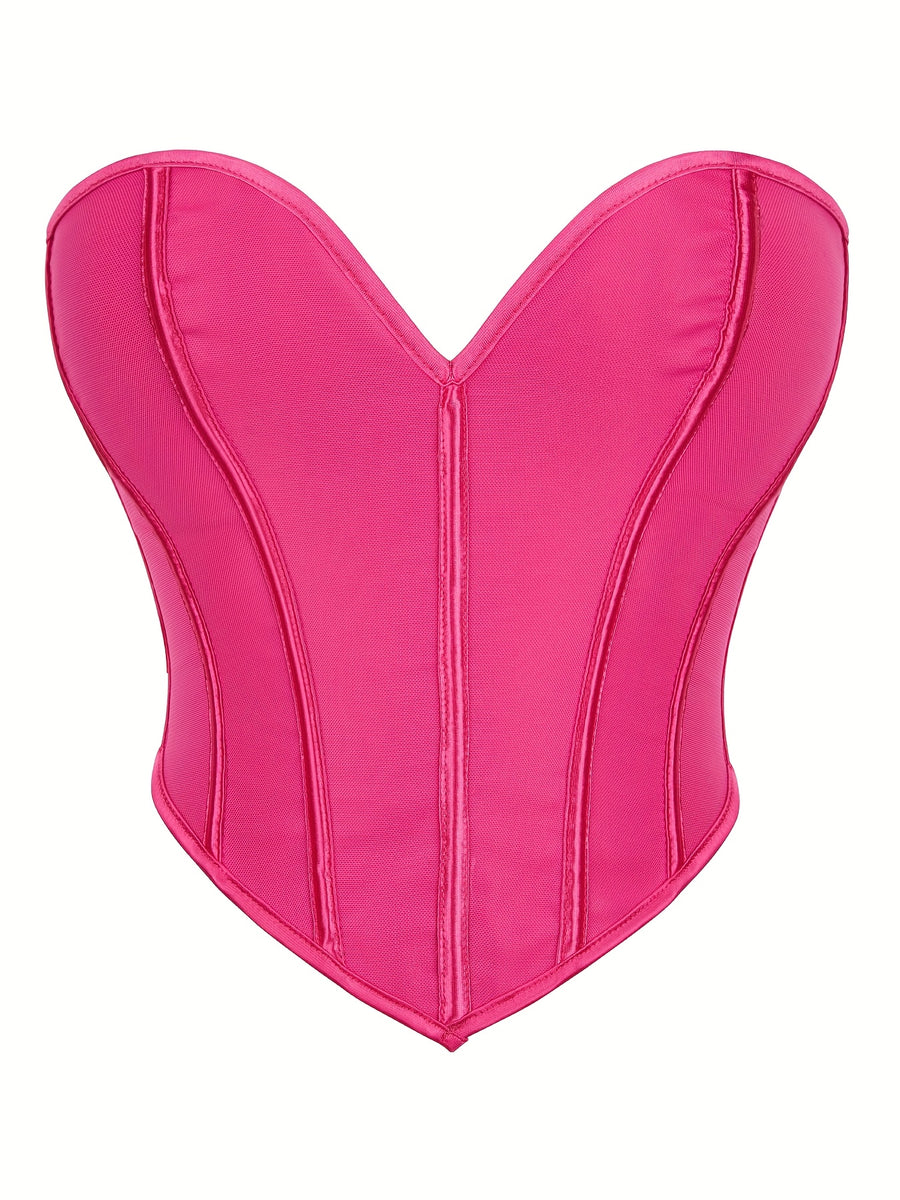 Sexy Women's Strapless Mesh Top, Breathable Double-Layer Frosted Texture, Women's Sexy Court-Style Corset Top - Mixed colors
