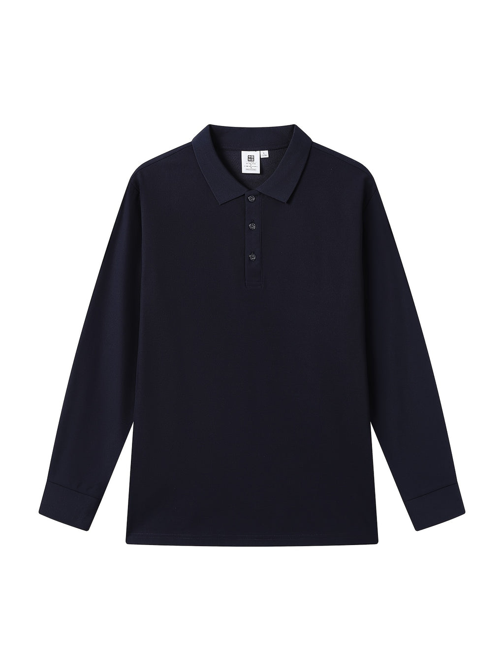High-End Business Casual Men'S Long Sleeve Polo Shirt - Navy Color