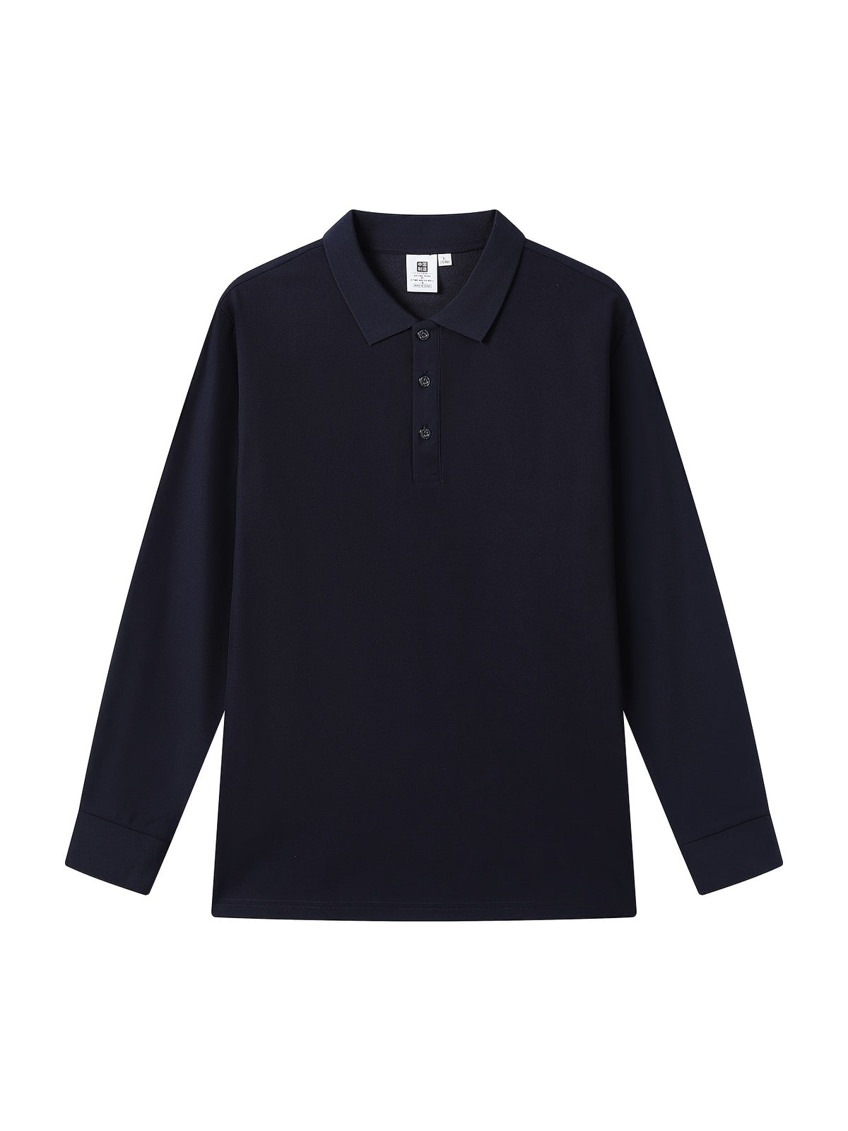 High-End Business Casual Men'S Long Sleeve Polo Shirt - Navy Color