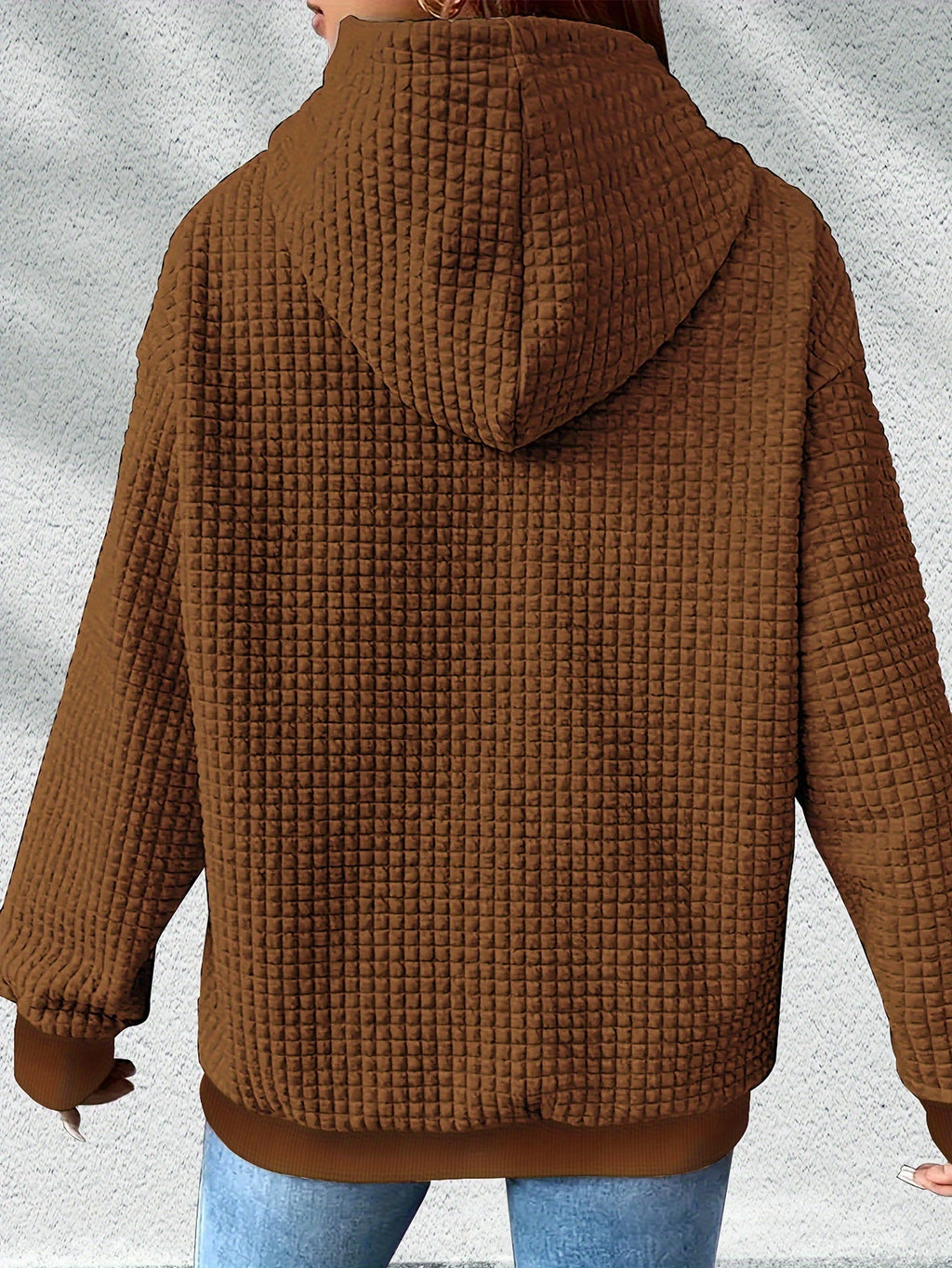 Graphic Print Hoodie, Drawstring Casual Hooded Sweatshirt for Fall And Spring, Women'S Clothing - Coffee Brown