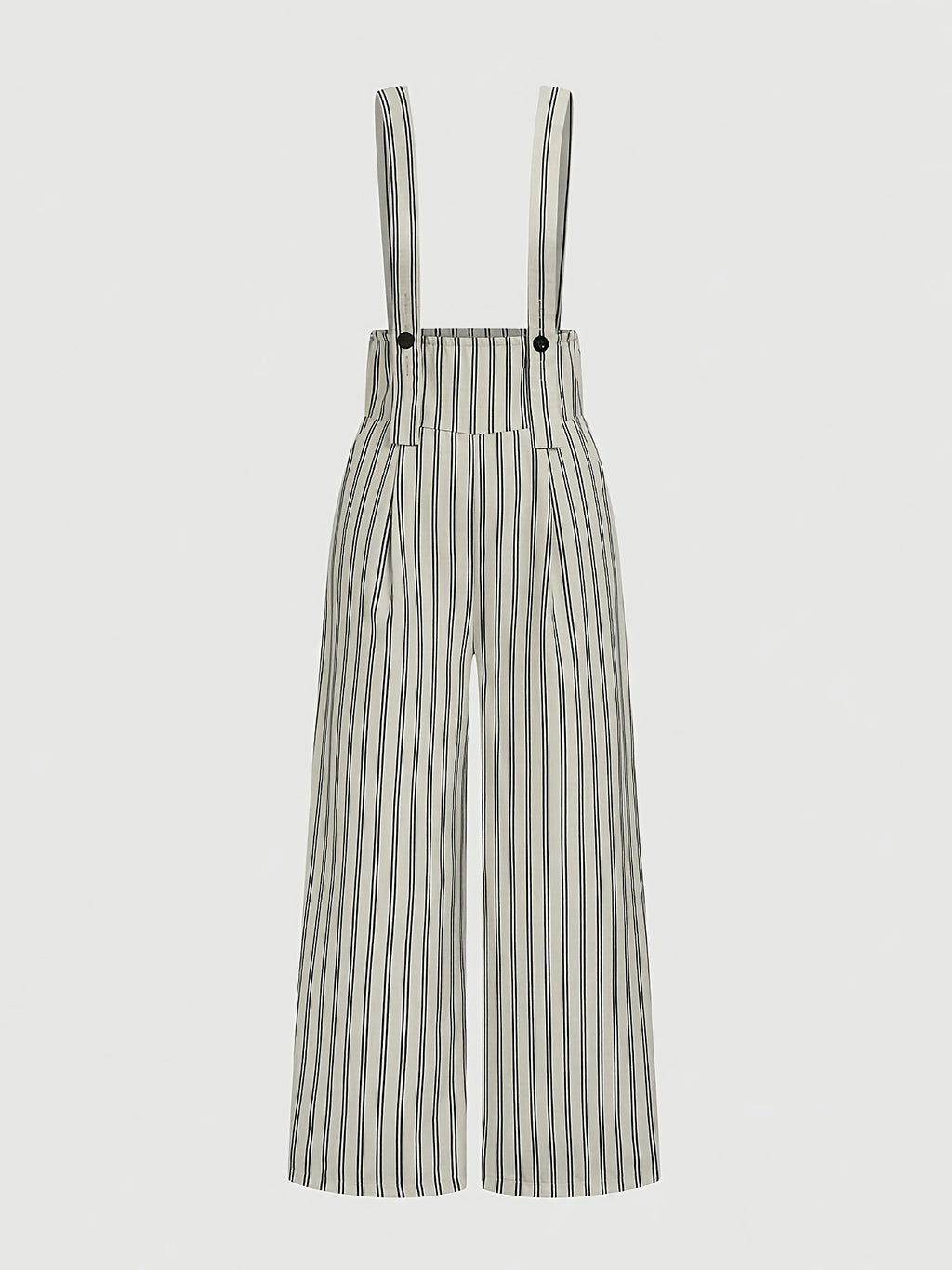 [Nian Nian] Western Style Vertical Stripe High-Waist Overalls, Waist-Cinching Loose Drapey Wide-Leg Floor-Length Casual Trousers - Mixed colors