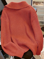 Solid Color Button-Front Cardigan, Korean Style Short Outerwear, Elegant for Vacation, Daily Commute - Coral
