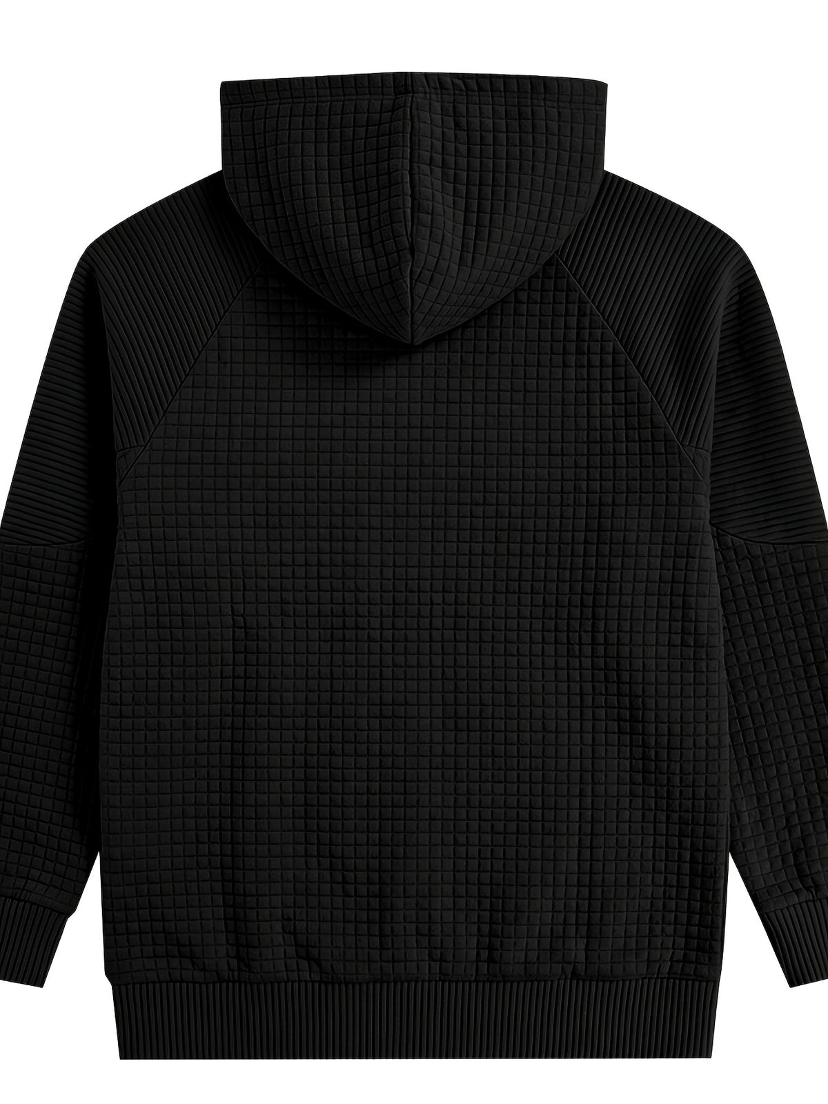 Maqiqi OBM Men's New Autumn/Winter Solid Color Warm and Comfortable Hooded Sweatshirt, Stylish and Versatile for Daily Casual, Work, Commuting, and Outdoor Activities - Black