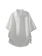 Men's Summer Fiber Fabric Lapel Short-Sleeve Polo T-Shirt, Streetwear Brand Diamond Check Casual Top - White