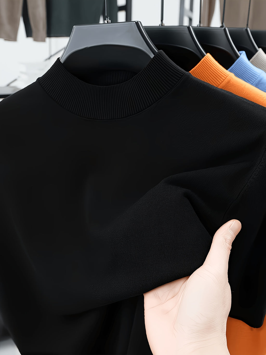 LVLAEA Men'S Spring Autumn Vintage Sweater, Vacation Casual Style Slim Short Sleeve Pullover, Halloween, Christmas Business Casual Commute Sweater, Western Style Easy T-Shirt, Breathable Comfortable Fit, Fitness Enthusiast Top, Knit - Black