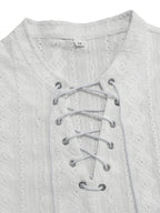 Old Money Style Hollow Jacquard Strap Design Short Sleeve Shirt Men'S Summer American Thin Breathable T-Shirt Bad Boy - White