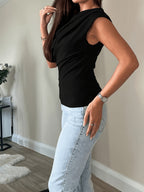 Elegant Casual Fashion Off-Shoulder Short Top Slim Sexy Women'S Blouse - Black