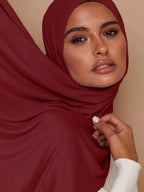 Women'S Jersey Headscarf - Soft, Breathable, And Secure Fit; a Modest Wrap Suitable for Daily Wear, Commuting, Wind, And Shielding - Rose Red