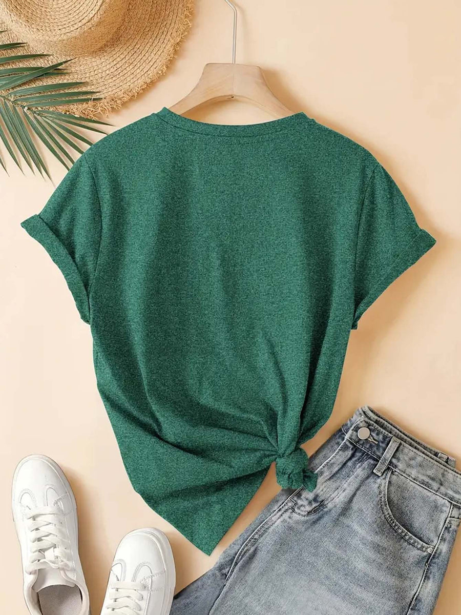 Women'S Summer T-Shirt, Cute Friends Q-Version Character Cartoon Print Nostalgic Style Round Neck Short Sleeve T-Shirt 90S Classic Movie Animation Warner Bros. Fan Gift Casual Vacation Travel Versatile Retro Style Top S-XXL - Blackish Green