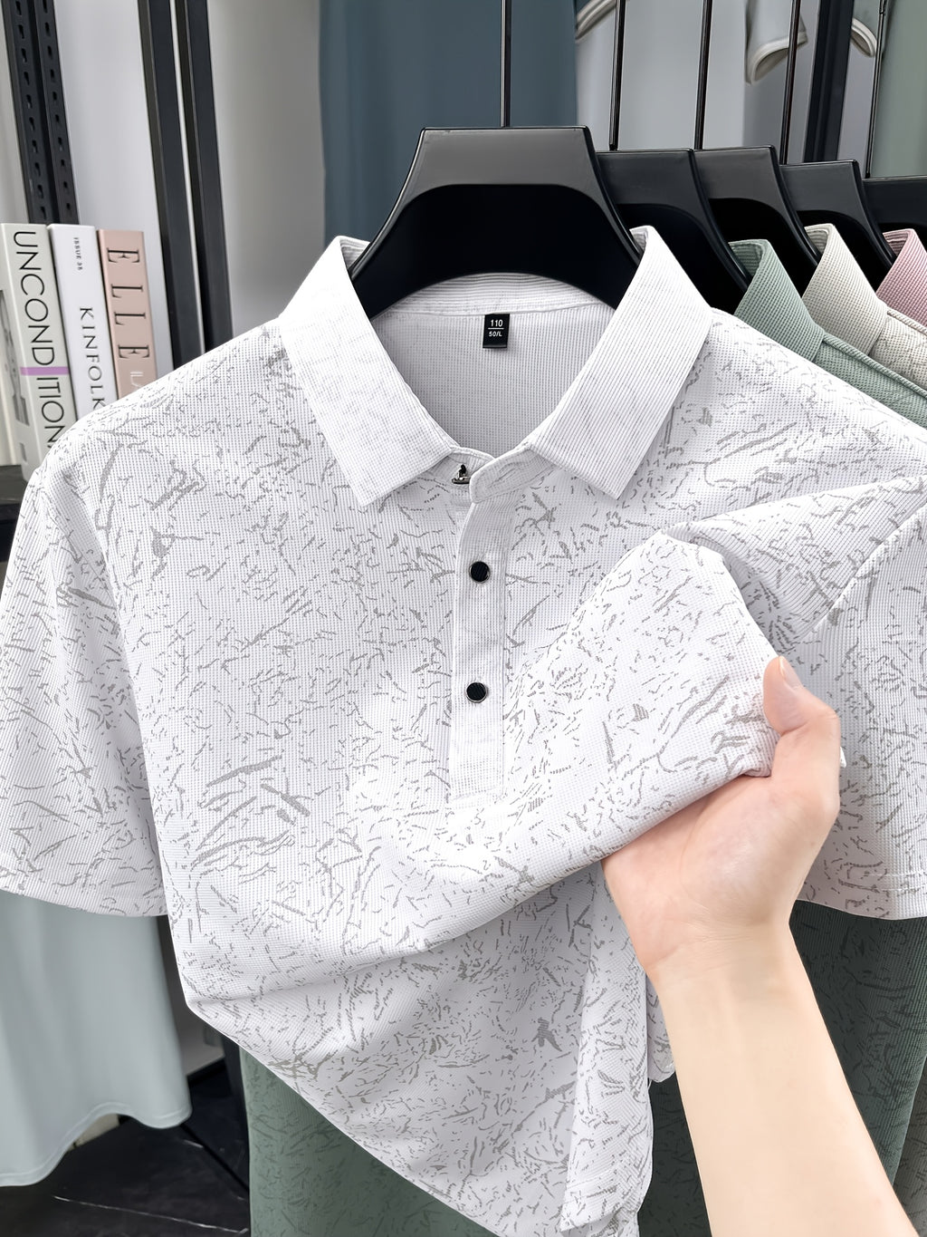 Men'S Summer Polo Shirt, Short Sleeve Button-Up Golf T-Shirt, Soft Comfortable Breathable Slim Fit Business Casual Daily Top, Men'S Short Sleeve Sweatshirt, Commute Versatile Men'S Gift - White