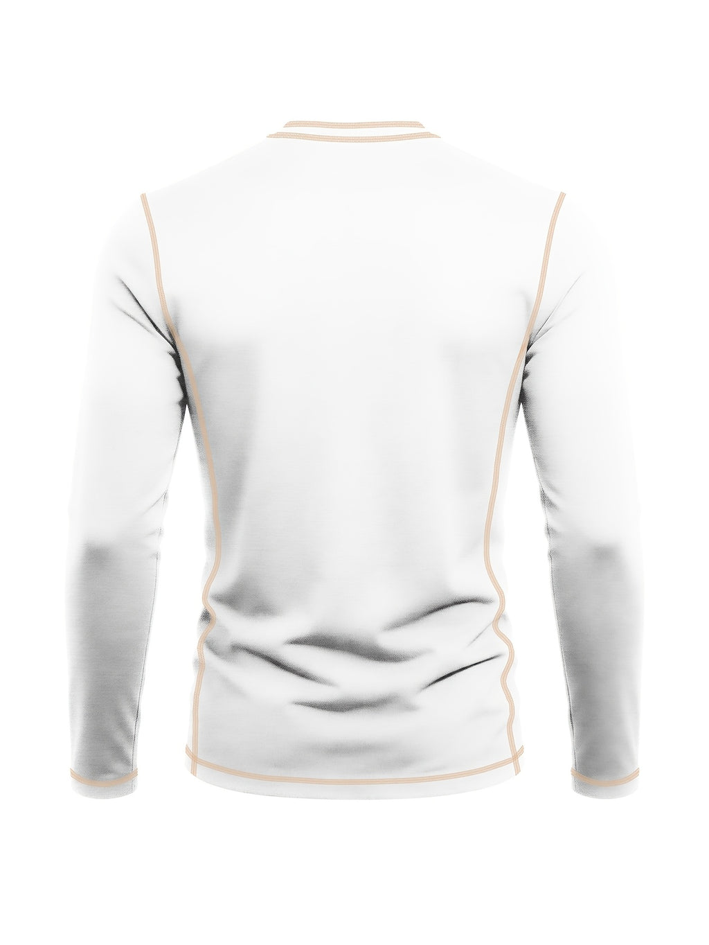 Men's Retro Patchwork T-Shirt - Solid Color Base with Contrast Patch Suitable for Fall/Winter, Round Neck Long Sleeve Casual Layering Top, Machine Washable Blending Shirt for Outdoor & Casual Attire (Regular Fit) - White