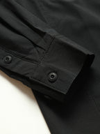 Outdoor Multi-pocket Functional Combat Quick-drying Shirt Casual Quick-drying Sports Shirt Thin Style with Four Chest Pockets and Armpit Ventilation Holes, Hunting - Black
