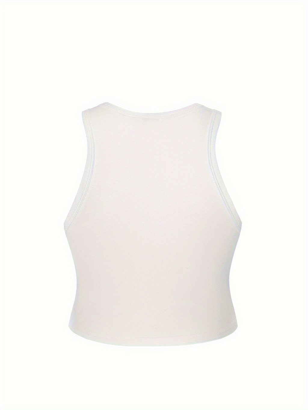 2025 New Trendy Elements Women'S Y2K Fashion Autumn And Summer Popular Retro Round Neck Sleeveless Vest Featuring "Letters, Numbers, Warm Slogans, Messages, And Personal Statements" Printed Patterns. Easy And Stylish, Cute And Sweet - White