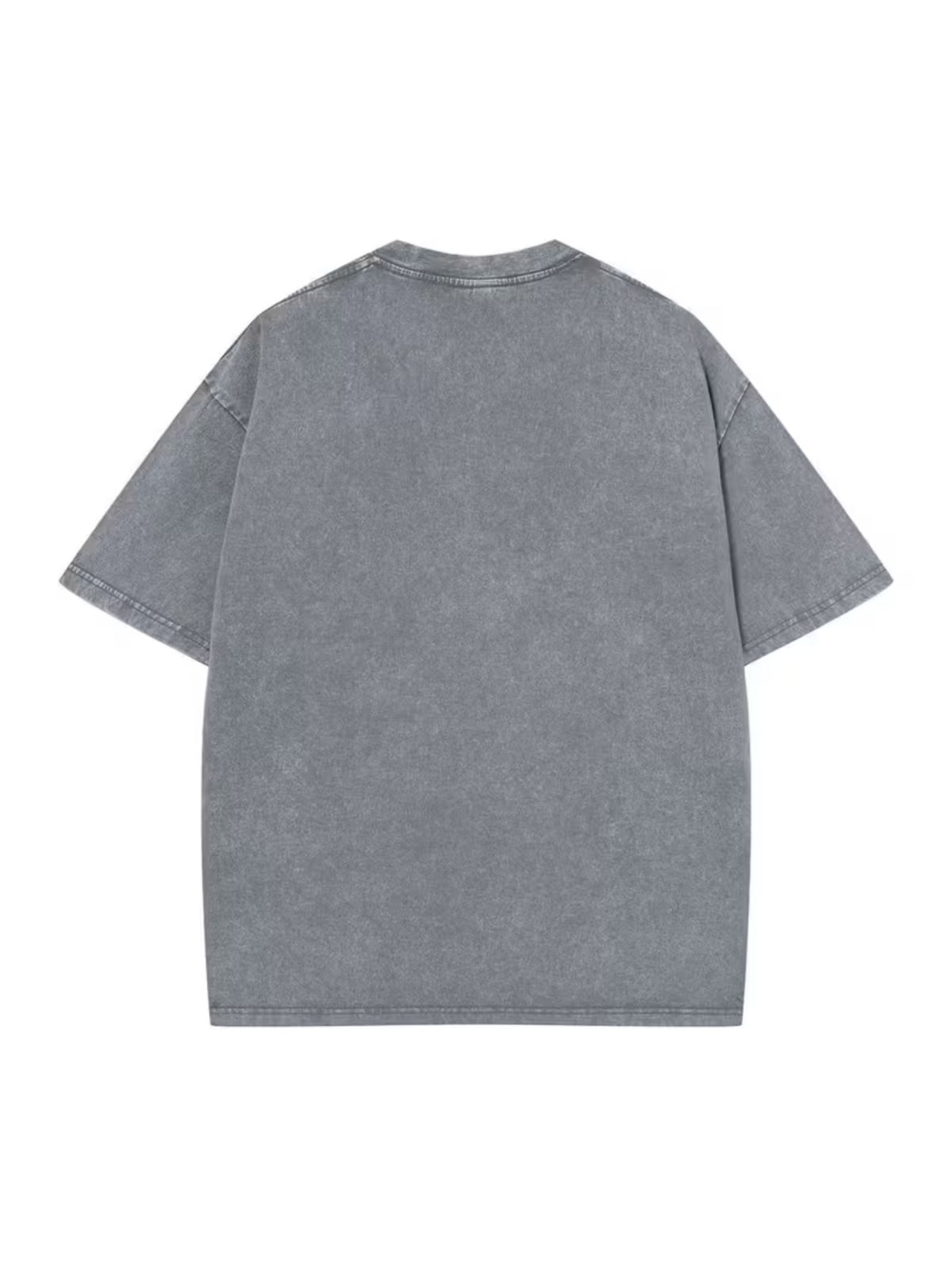 Men's Fashion Short-Sleeve Washed Distressed T-Shirt with "G" Letter Graphic Print, Suitable for Daily, Streetwear, Vintage, and Other Styling Approaches - Light Gray 1