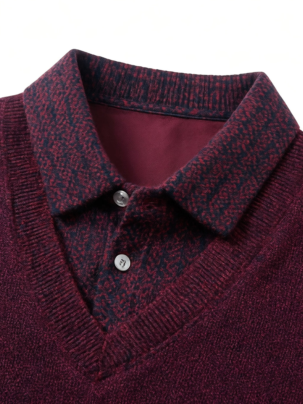 Men'S Shirt Collar Knit Polo, Exquisite Metallic Letter Embroidery on Forearm, Understated Luxury Detail, Enhancing Single Item Quality, Reducing Clumsy Full-Area Prints - SINBOS - Burgundy