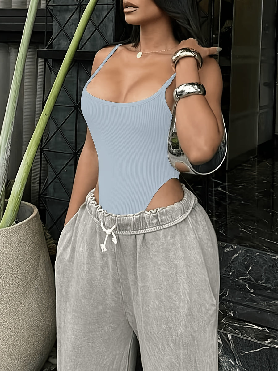 Mini Bodysuit for Women, Style - Gray Blue