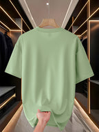 Custom T-Shirts / - "My T-Shirt, My Choice" Design Your Own with Text//Logo Suitable for Team Uniforms, Music Festival Outfits, Gifts for Him, Short Sleeve Round Neck Loose Fit Machine Washable T-Shirt - Light Green