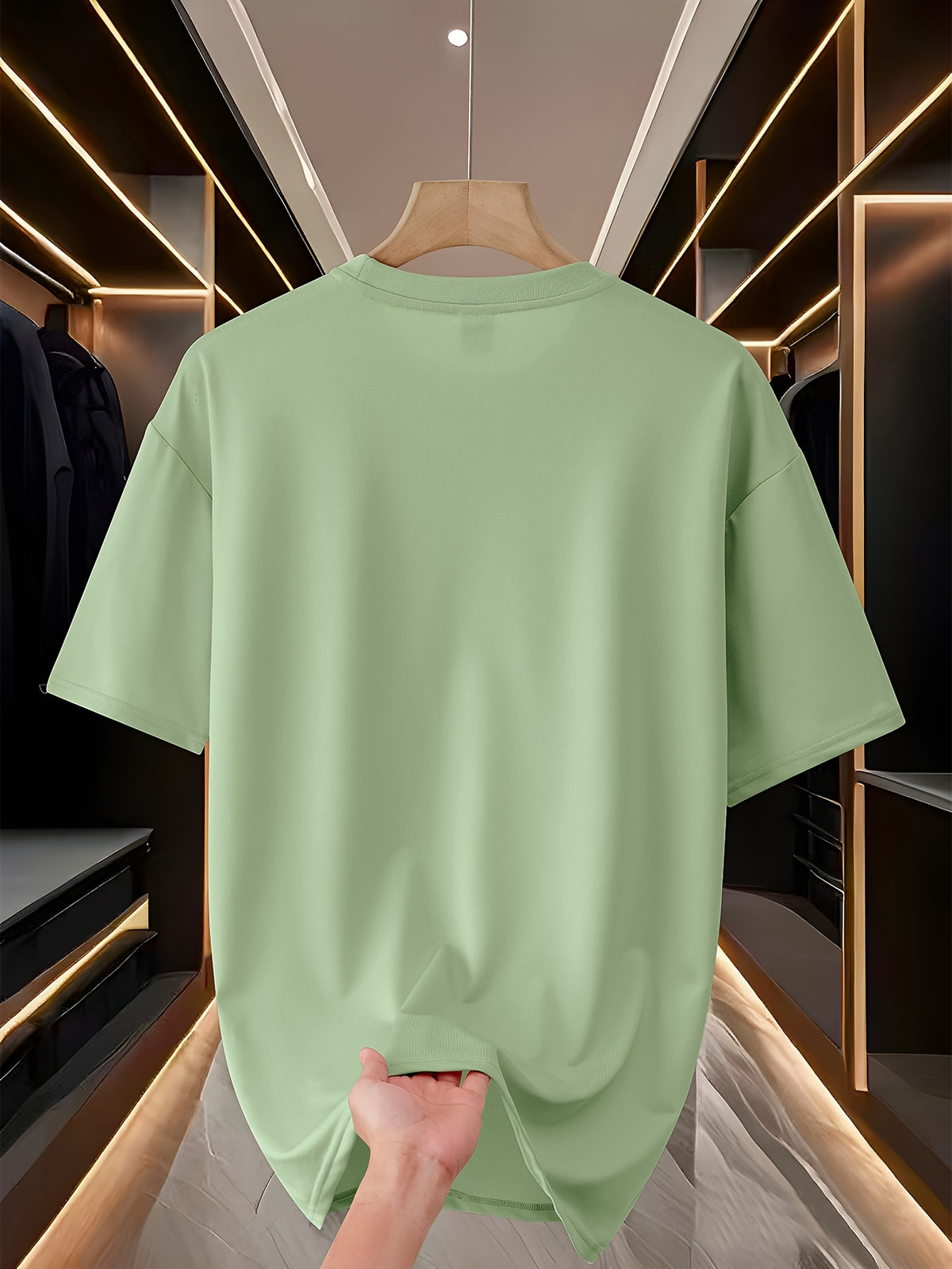Custom T-Shirts / - "My T-Shirt, My Choice" Design Your Own with Text//Logo Suitable for Team Uniforms, Music Festival Outfits, Gifts for Him, Short Sleeve Round Neck Loose Fit Machine Washable T-Shirt - Light Green